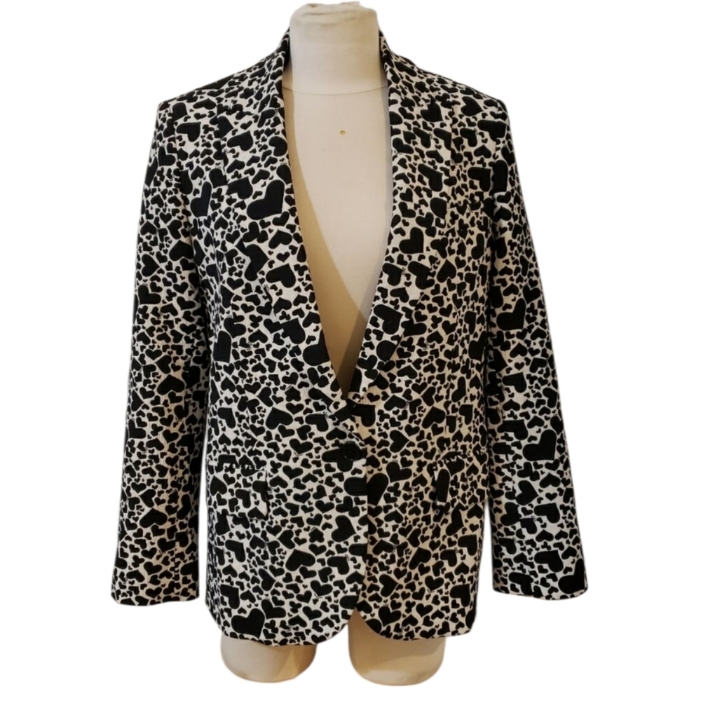 Zadig & Voltaire 🖤 Ivory & Black Heart Blazer - Size 36/US 6